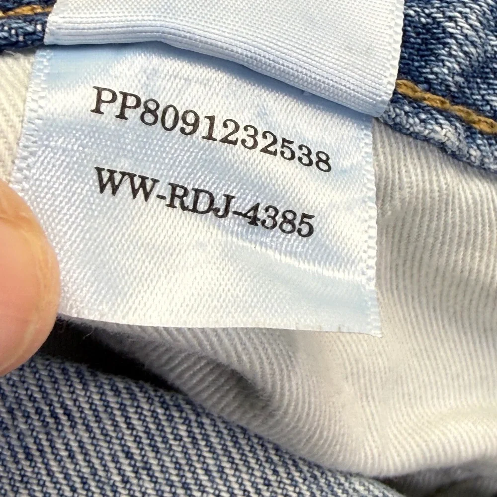 Everlane The Cheeky Long Short Light Wash Distressed Denim Bermuda Shorts Sz 26‎